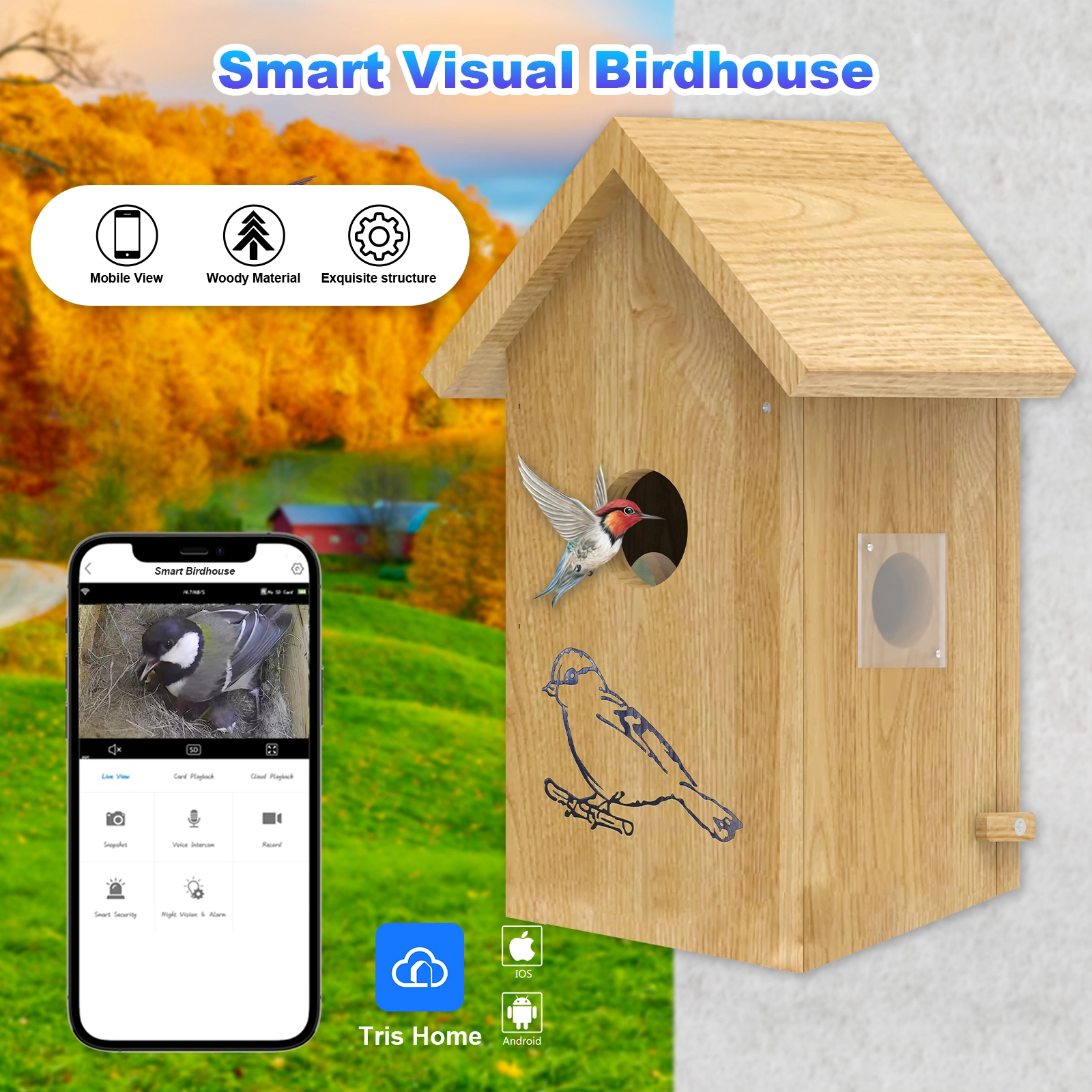 Wooden Bird Nesting Box - Image 2